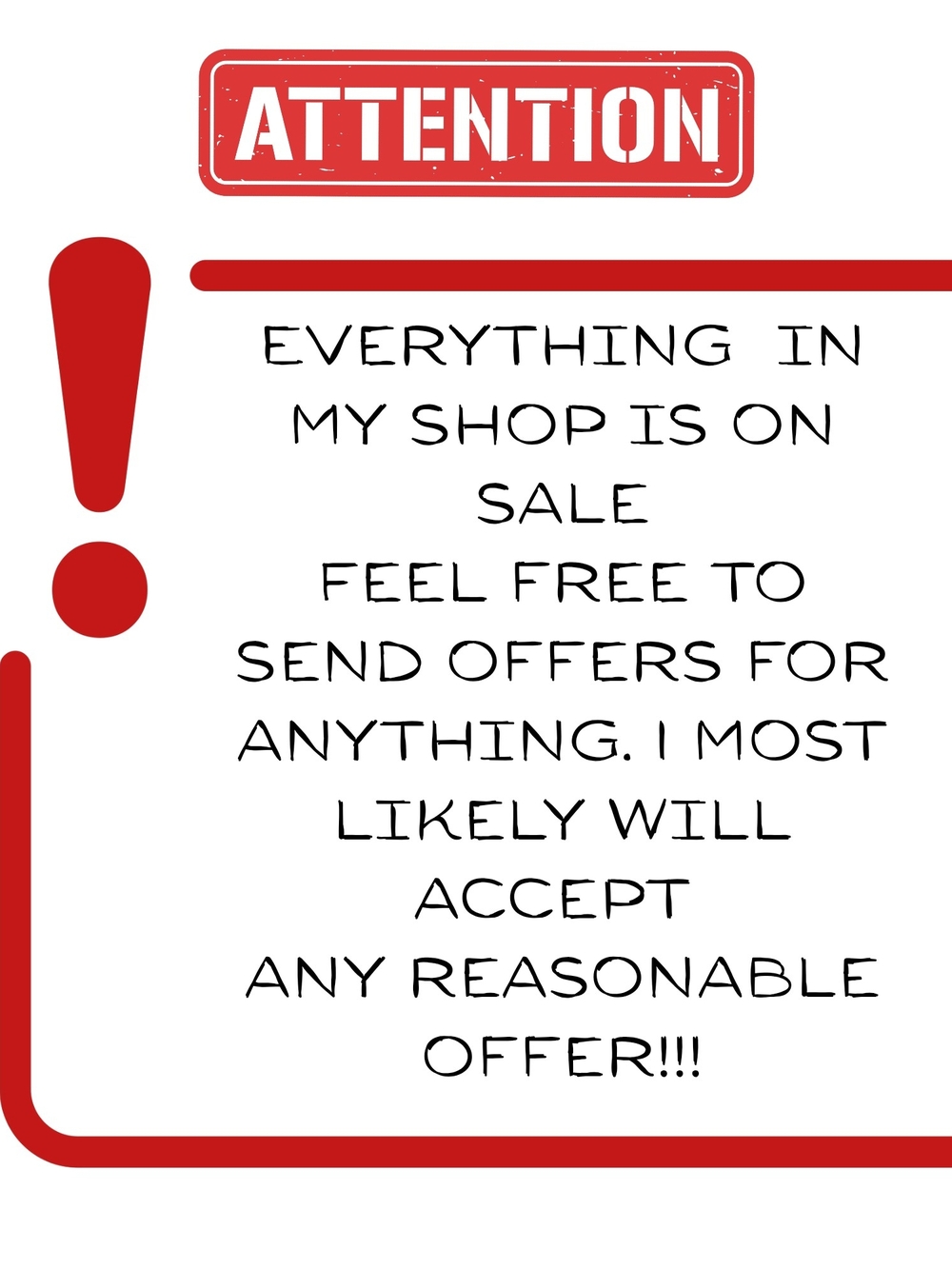 Attention Sale Sign